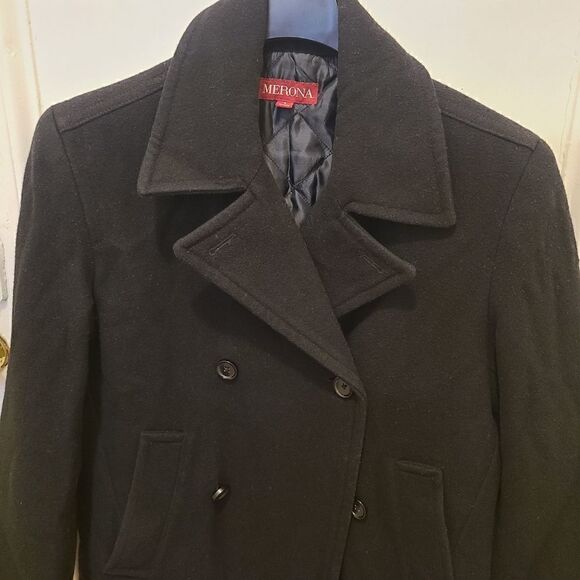 Merona Wool Black Coat  - Picture 2 of 7